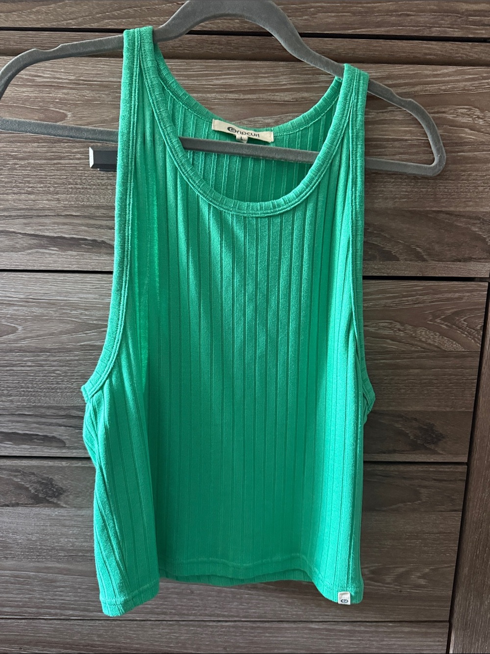 Rip Curl Women's Ribbed Bright Green Tank - Picture 3 of 3